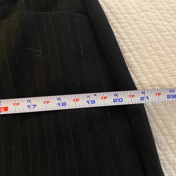 Chico's Black pants w/ metallic thread stripe 14 / Large / 2.5 Tall - Picture 6 of 7